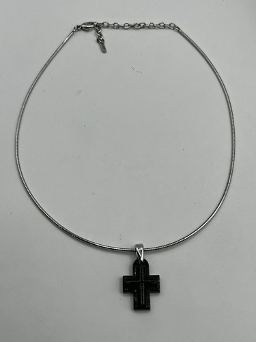 Pendentif croix onyx noir - pendentif, en