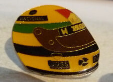 RARE VERSION PIN'S F 1 FORMULA ONE CASQUE AYRTON SENNA BOSS HONDA FOND ARGENT