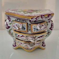 Veuve Perrin, Marseille, Faïence RARE ! COMODE EN FAIENCE XIXème siècle