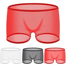 25) Boxer homme sexy résille slip respirant voir à travers caleçon avec poche