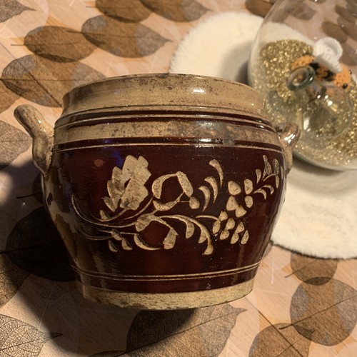 Ancien pot graisse terre - pot,