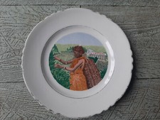 assiette publicitaire lipton femme ramassant le thé faïence fine orchies moulin 