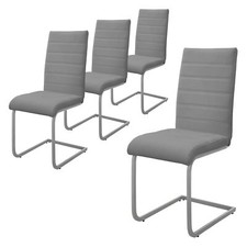 4x Chaises cantilever gris en