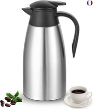 Osrioal Carafe à café isotherme de 2 L en acier inoxydable avec bouton pression 