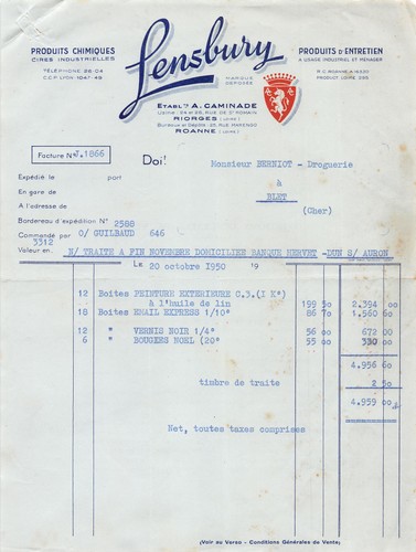 1950 produits chimiques - chimiques, d
