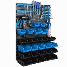Étagère murale 58 x 78 cm avec 28 pcs Boîte Bleue et Noire plastique
