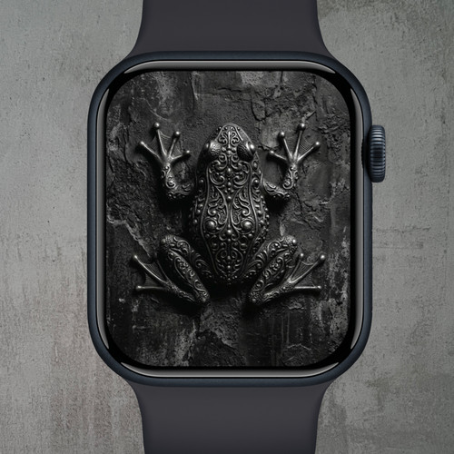 Black frog textured apple - black,