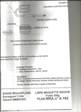 PLAN M.R.A N°765 - EVANS WOLKSPLANE - LIBRE MAQUETTE INDOOR