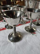 12 Verres Vin  et coupes  Champagne Métal Argenté Alpaca Très Bon État