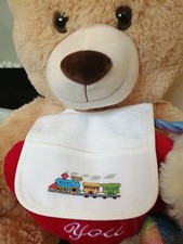 Bavoir bébé fait main point de croix