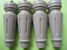 Lot de 4 Pieds de Meuble en Bois de Hêtre peint en gris  de 12,5 cm de haut.