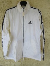 Veste coupe-vent ADIDAS vintage années 90 blanc capuche windbreaker 162 S D3