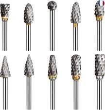10 Pcs Fraise Metal pour Fraiseuse 3mm Double Coupe de Tungstène Fraises 