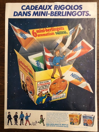 Affichette publicitaire tintin - publicitaire,