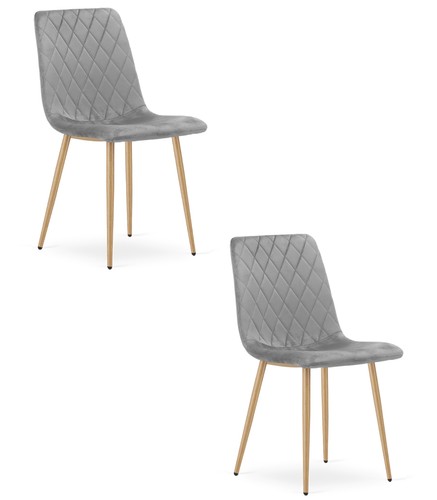 Chaise turin velours gris - -,