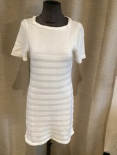 Très Belle Et Authentique Robe Maille Coton Blanc Courreges S Tbe