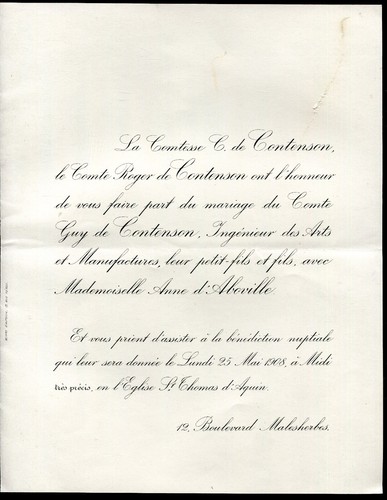 Faire part mariage comte - 2, de