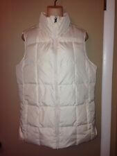 LANDS’END LADIES WHITE DOWN VEST SIZE M/T 10-12 NEW