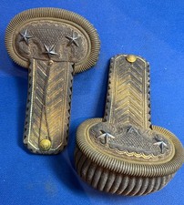 MILITARIA TRES BELLE PAIRE D EPAULETTES DE GENERAL DE SECOND EMPIRE