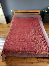 Ancienne couverture piquée main couvre lit ann20 186x206cm Old quilted blanket