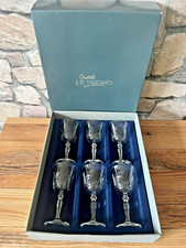 superbe coffret de 6 verres à liqueur en cristal J.G DURAND décor floral gravé