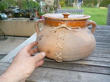 Ancienne Jarre à Oeuf  Terre Cuite Fèle restaurée par Laçage Cluny ou Savoie ?
