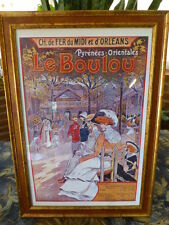 beau cadre ancien,affiche baudelot chemins de fer  station thermale  du boulou