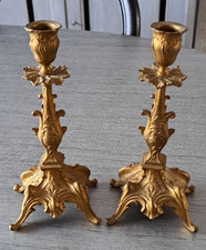 Paire De bougeoir ancien en regule -hauteur 23 cm