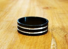 Bague en acier inoxydable Couleur Noire Bague Homme Anneau Homme #68