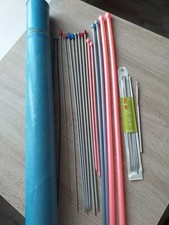 Lot 8 paires d'aiguilles à tricoter + 6 à doubles pointes + crochet + Étui de...