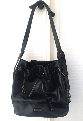 Sac ecco cuir noir grainé - cuir,