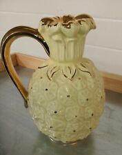 VINTAGE carafe Ananas porcelaine blanc/doré Porcelac DYL france