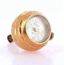 RARE MONTRE PENDENTIF VINTAGE SPHÉRIQUE EN PLAQUE OR; «EDMA».Diamètre; « 1,8cm »