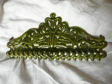 ANCIEN FRONTON  GARNITURE en fonte émaillée vernissée couleur vert