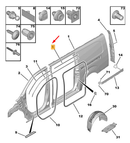 Joint supérieur porte - joint,