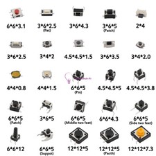 125pcs 25 kind/lot Assorted Micro Push Button Tact Switch Reset Mini Leaf Switch