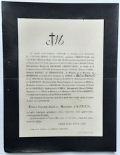 MARQUIS D AUXAIS Ricouart Herouville FAIRE PART Marescot BALLEROY Litteau 1891