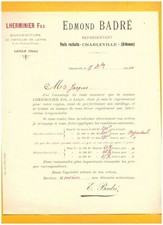 LAIGLE / CHARLEVILLE (61 / 08) USINE de CHEVILLES en laiton "LHERMINIER / BADRE"