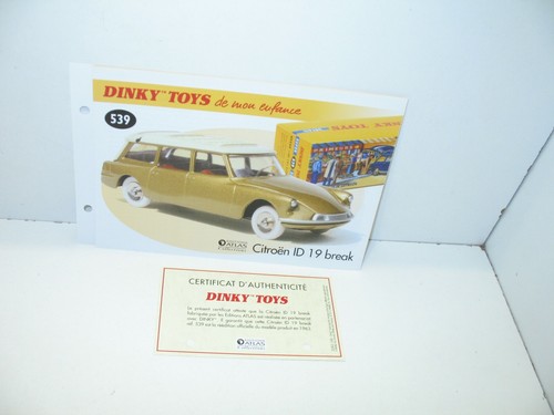 Fiche certif dinky toys - +,