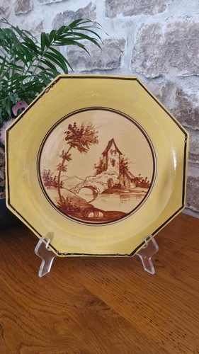 Assiette ancienne hoxagonnale - assiette,