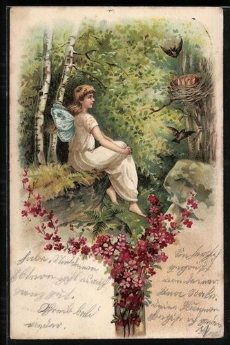 Carte postale ange observé - postale,