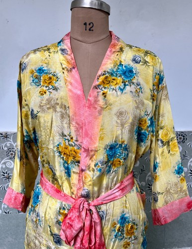 Robe kimono florale jaune - florale,