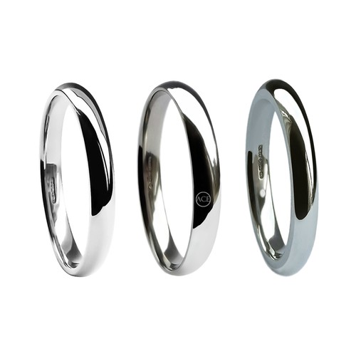 2mm 18ct blanc escarpin - or,