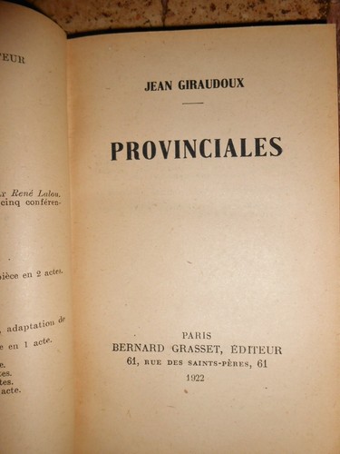 Jean giraudoux provinciales - giraudoux,
