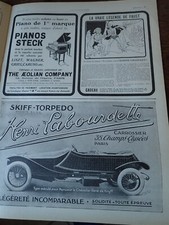LABOURDETTE auto + QUINIUM LABARAQUE + piano STECK pub papier ILLUSTRATION 1914