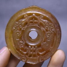 2.4" Chinese Hongshan Culture Old Jade Carved Dragon Beast Yu Bi Yubi Pendant