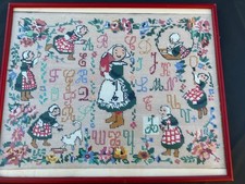 ANCIEN ABECEDAIRE POUPEE BECASSINE ANNEE 60 DECO AVEC LOULOTTE BLEUETTE 50/40 CM