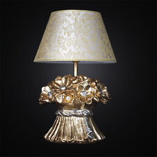 Lampe Grand Céramique Bouquet de Fleurs A 1 Lumière Bga 2664 / LG Feuille Or