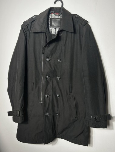 Izac trench homme noir long - trench, mi-long