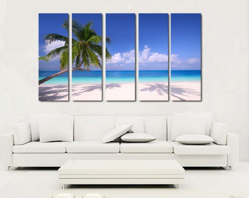 Beach palm trees seascape - beach/palm, trees/seascape